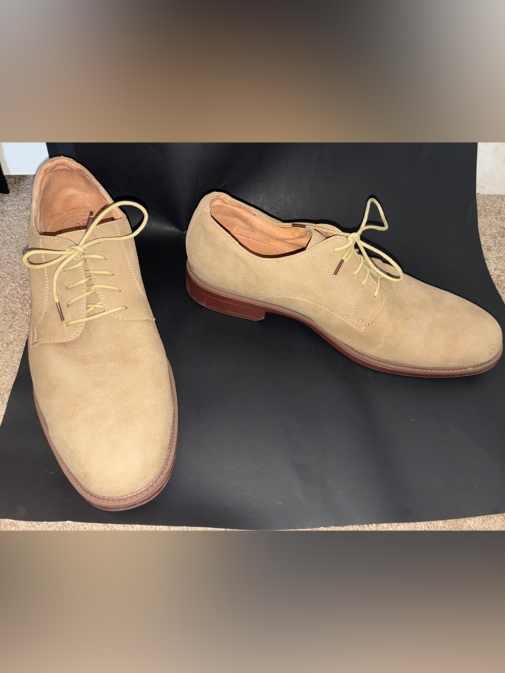 Dexter Comfort Men's Suede Derby Shoes in Beige